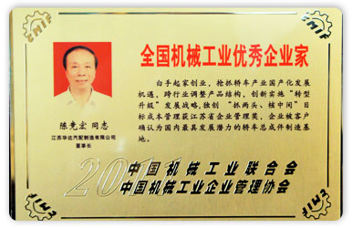 全國機(jī)械工業(yè)優(yōu)秀企業(yè)家
